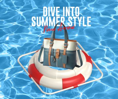 Tote Bag Dive Into Summer With 3D Life Buoy 3D Template
