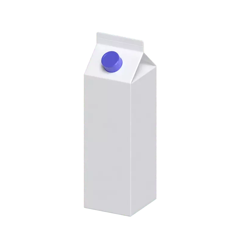 3D Large Milk Packaging With Cap 3D Graphic