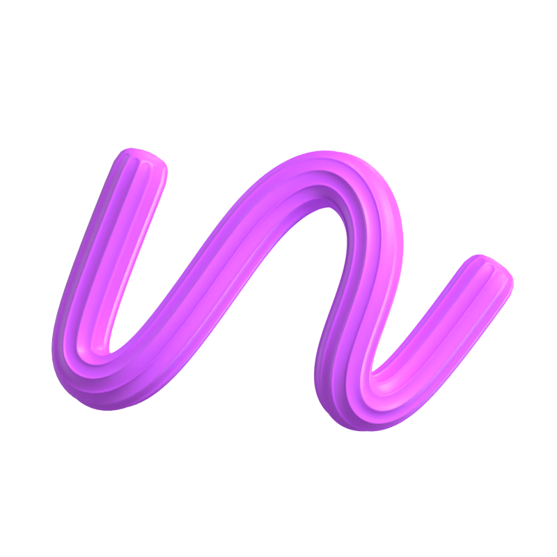 N Letter 3D Shape Creamy Text