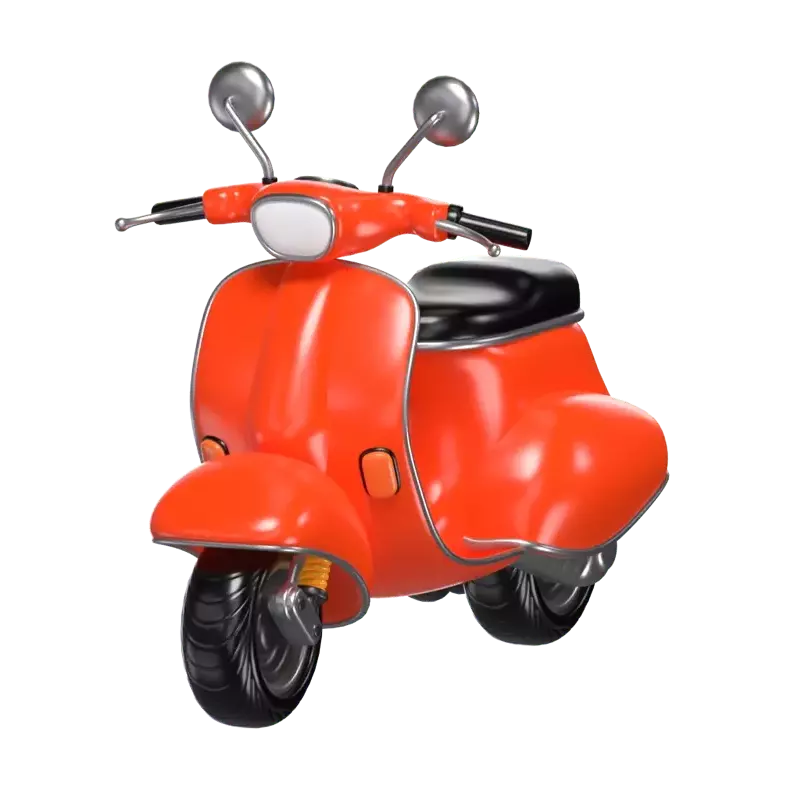 Modelo de scooter laranja 3D com estilo para deslocamento urbano 3D Graphic