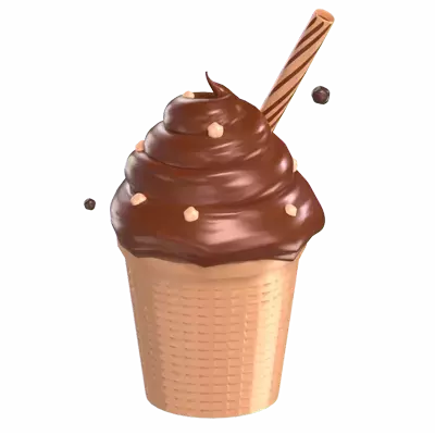 Chocolate Ice Cream 3D Graphic