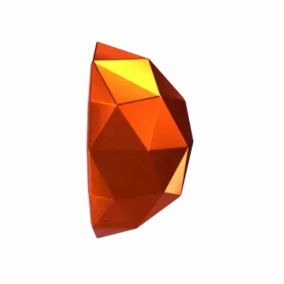 Half Moon Shaped 3D Diamond 3D Graphic
