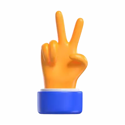 Victory Hand 3D Graphic