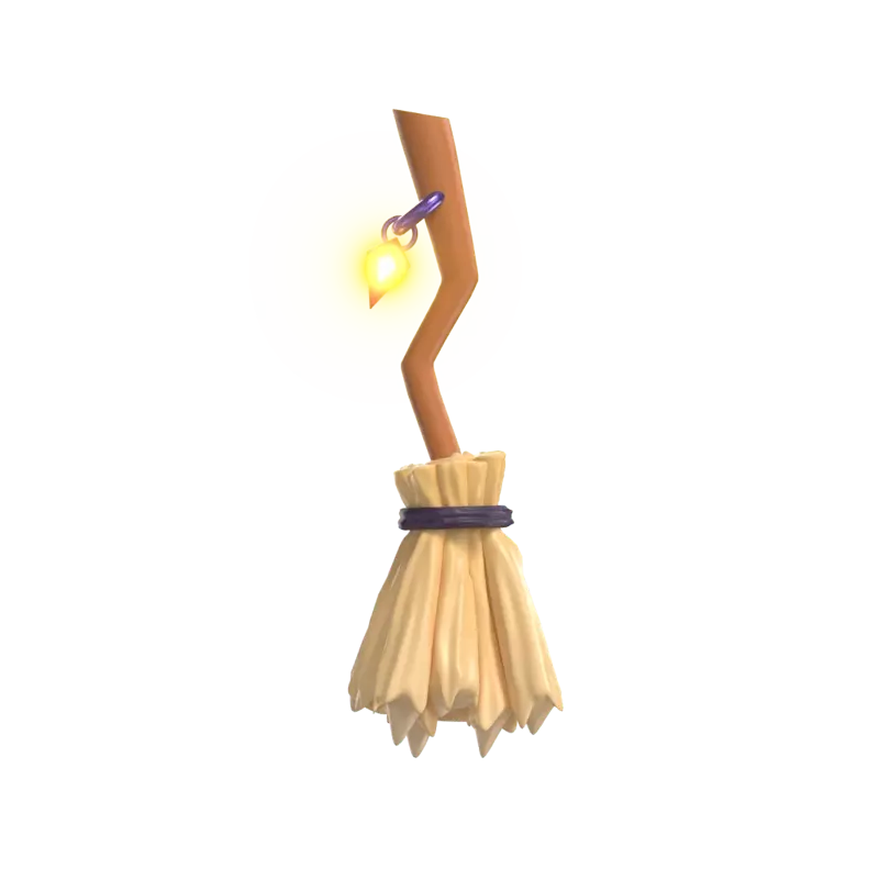 Witch Broom 3D Graphic