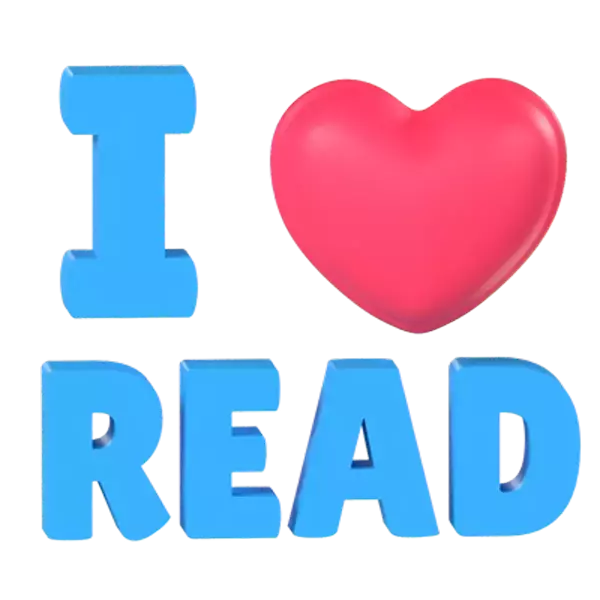 I Love Read 3D Graphic