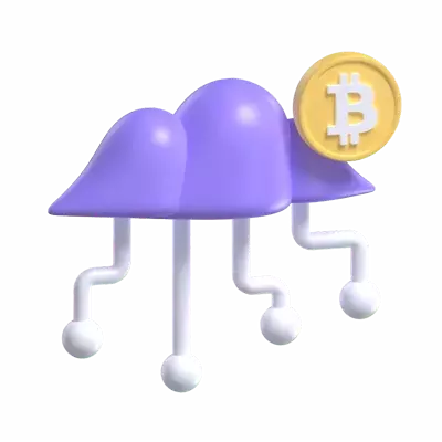 Crypto Cloud 3D Graphic
