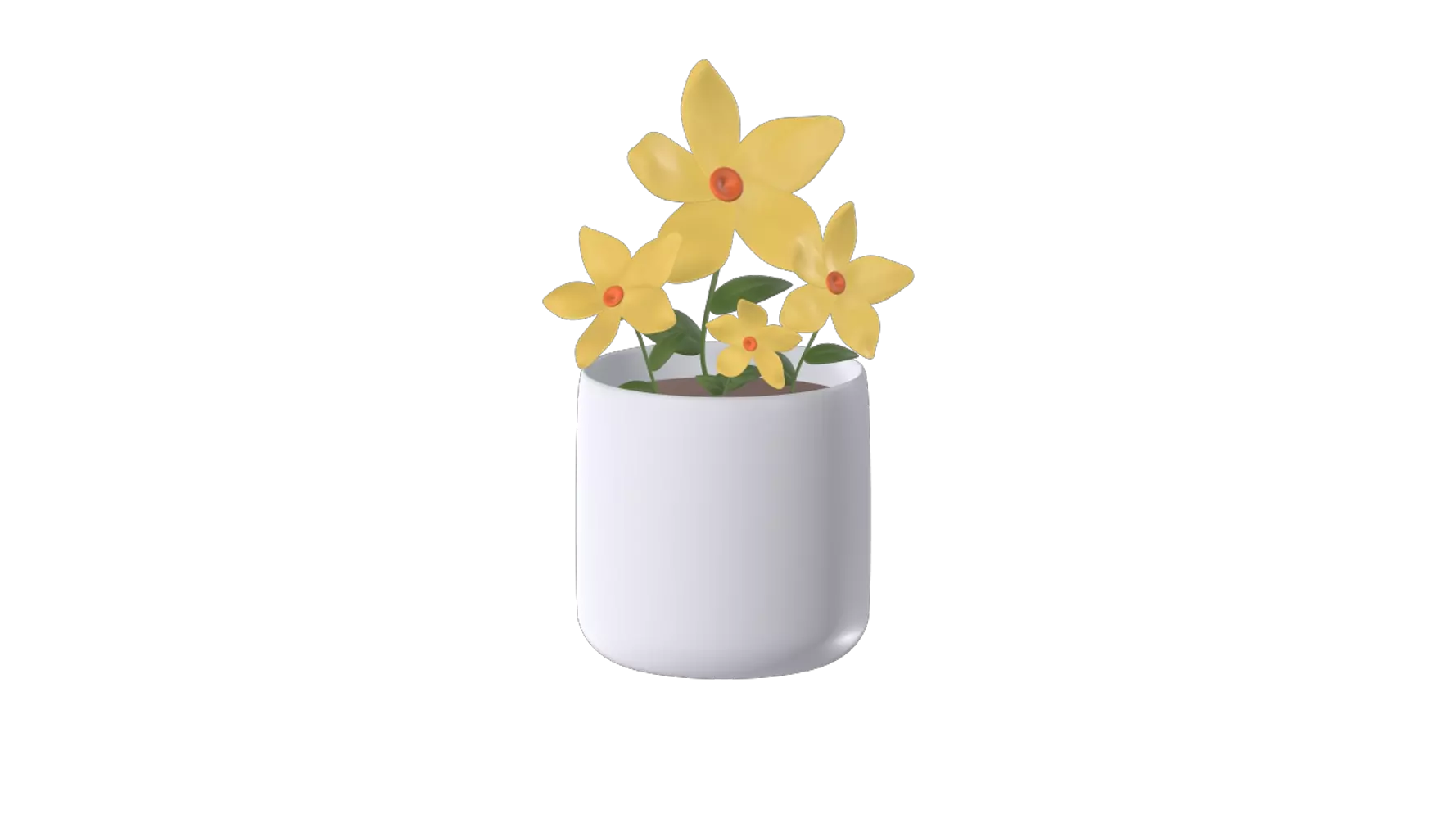 Yellow Plumeria With Pot 3D Graphic