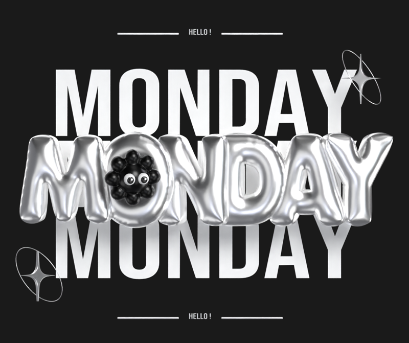 Hello Monday 3d Inflatable Text 3D Template