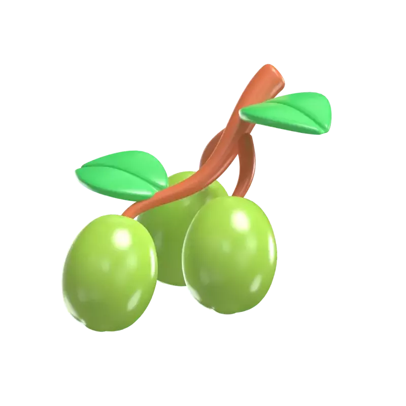 Olive 3D Icon Model For Food And Source Of Oil 3D Graphic