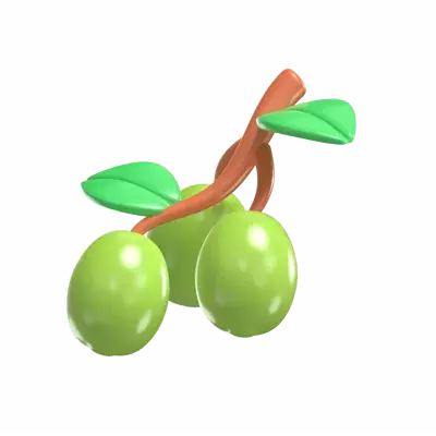 Olive 3D Icon Model For Food And Source Of Oil 3D Graphic
