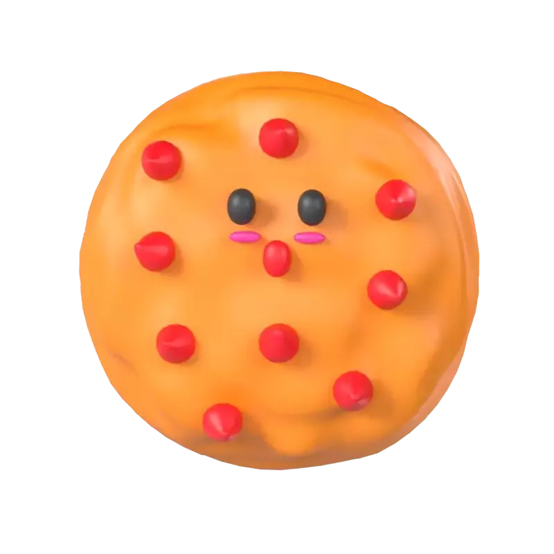 3D Cookie With Red Chips Model For Birthday Parties 3D Graphic