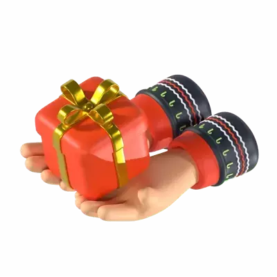 Hands With Giftbox 3D Graphic
