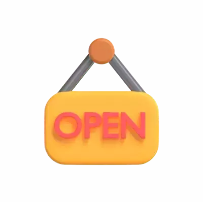 Open Sign 3D Graphic