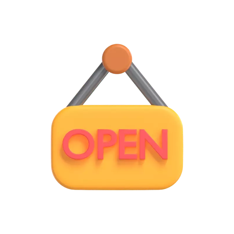 Open Sign 3D Graphic