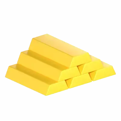 Gold Bricks 3D Graphic