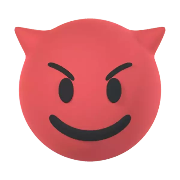 Smiling Face with Horns 3D Graphic