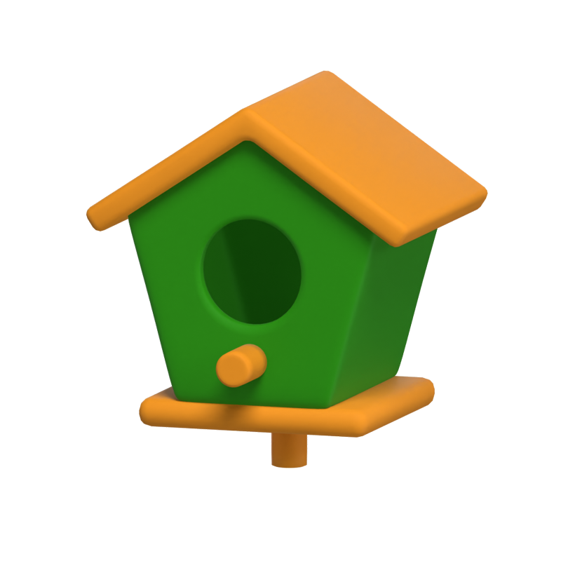 3D Bird House Icon 3D Graphic