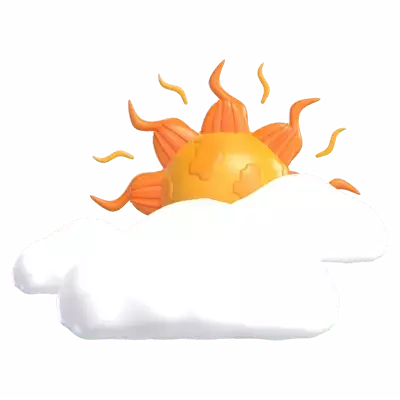 Mostly Cloudy 3D Graphic