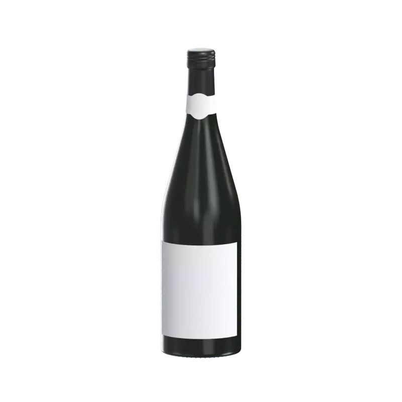 Elegant Black Wine Bottle 3D Model 3D Graphic