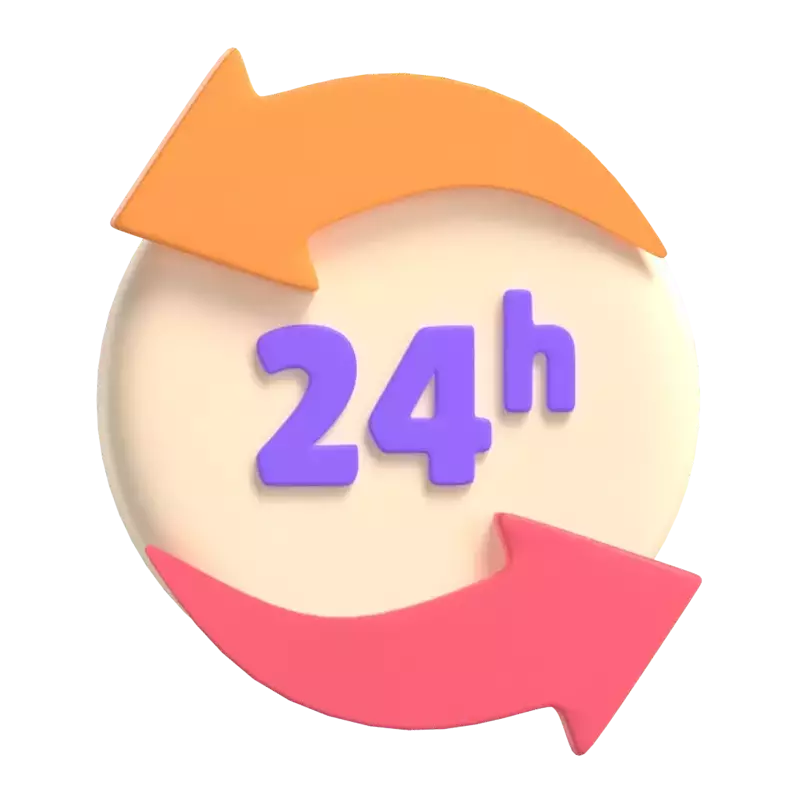 24時間サービス 3D Graphic