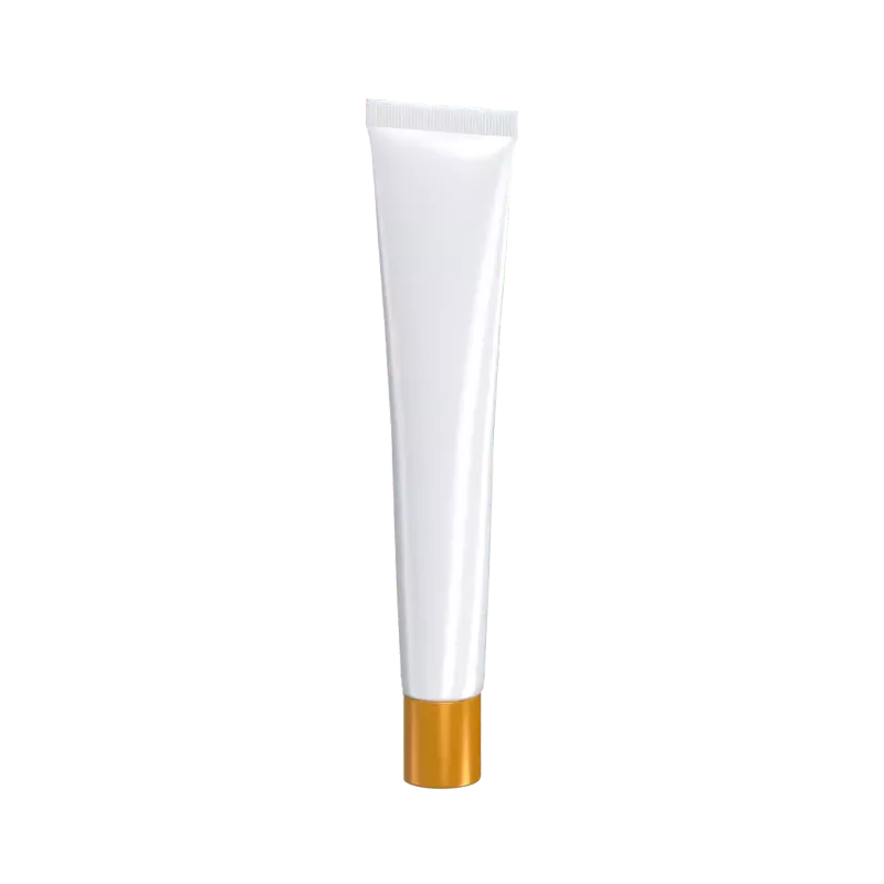 3D Face Cream Model Long & Slim Tube With Simple Cap For Skincare 3D Graphic