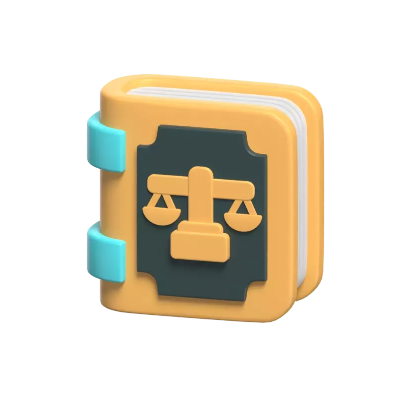 Law Book 3D Icon Model With A Scale Icon On The Cover 3D Graphic