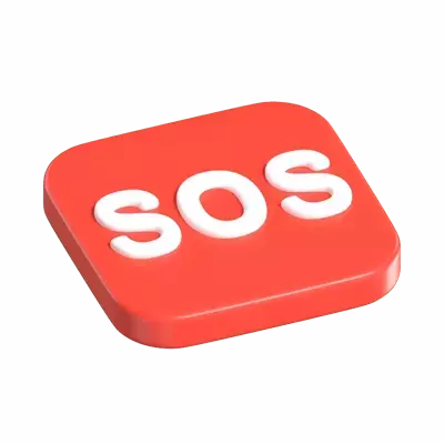 iOS Emergency 3D Button 3D Graphic
