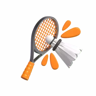 3D Smash Illustrated With Racket Smashing Shuttlecock 3D Graphic