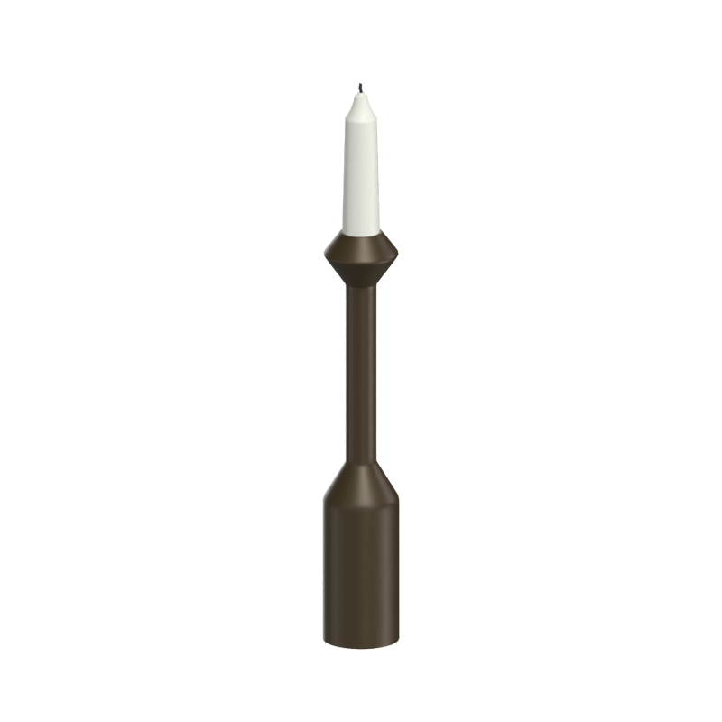Long Stylish Candle Holder With Small Candle 3D Model 3D Graphic