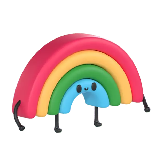 Character Rainbow 3D Graphic