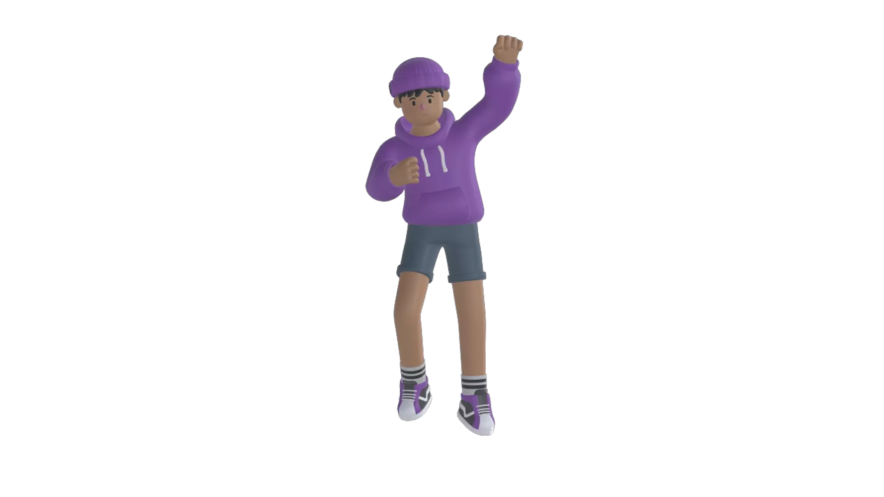 Casual Boy Celebrating 3D Graphic