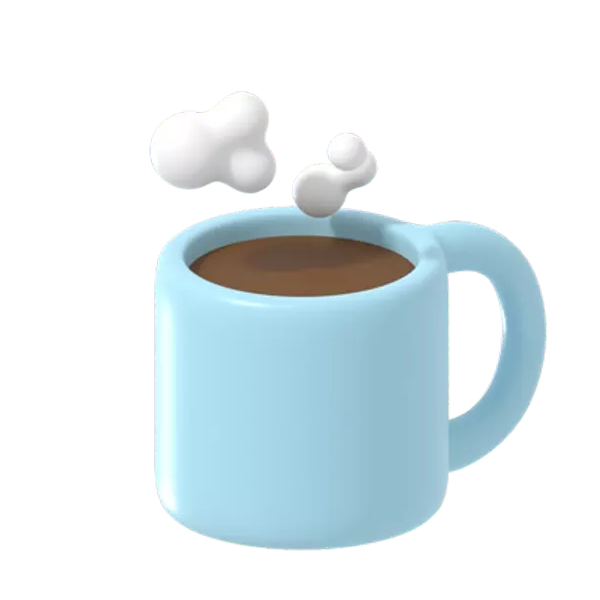 Hot Coffee Cup 3D Graphic