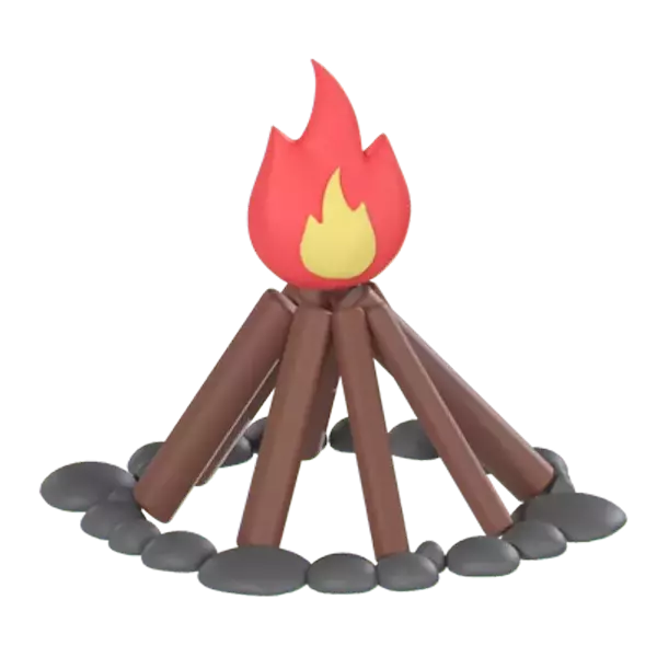 Campfire 3D Graphic