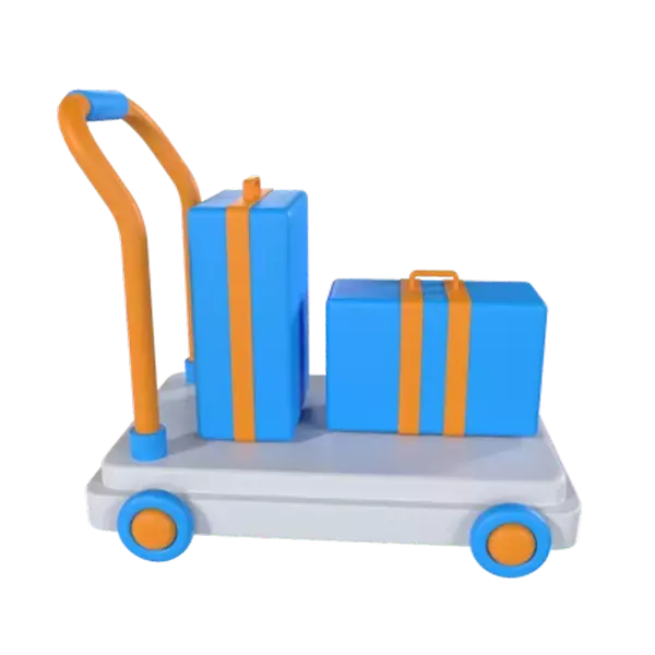 Baggage Trolley 3D Graphic