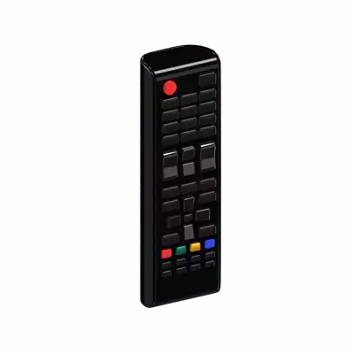 3D TV Remote With Classic Button Layout 3D Graphic