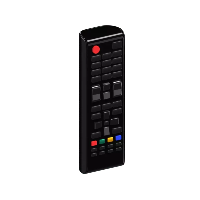 3D TV Remote With Classic Button Layout 3D Graphic