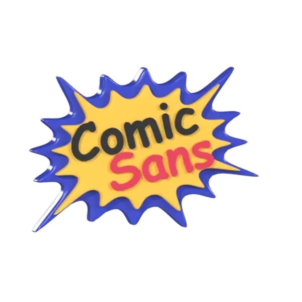 Comic Sans Blast 3D Graphic