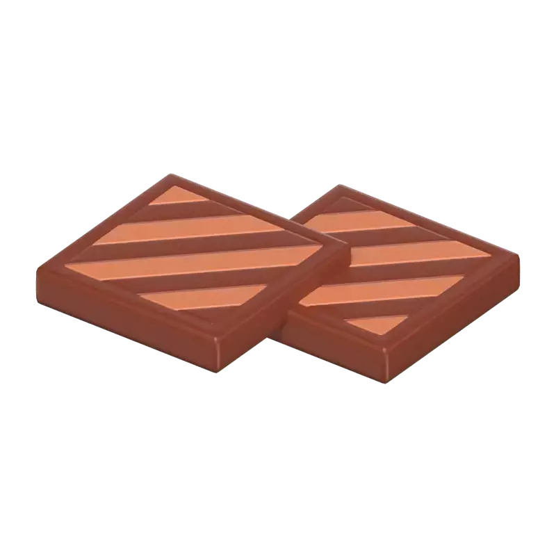 3D Two Square Chocolates 3D Graphic