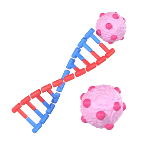 Cancer Affected DNA 3D Graphic