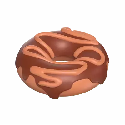 Chocolate Donut With Toppings 3D Model 3D Graphic