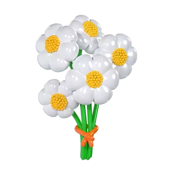 Daisy Balloon 3D Graphic