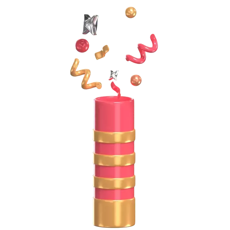 3D Konfetti Modell Berstende Festlichkeit