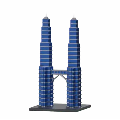 Petronas Twin Towers 3D Graphic