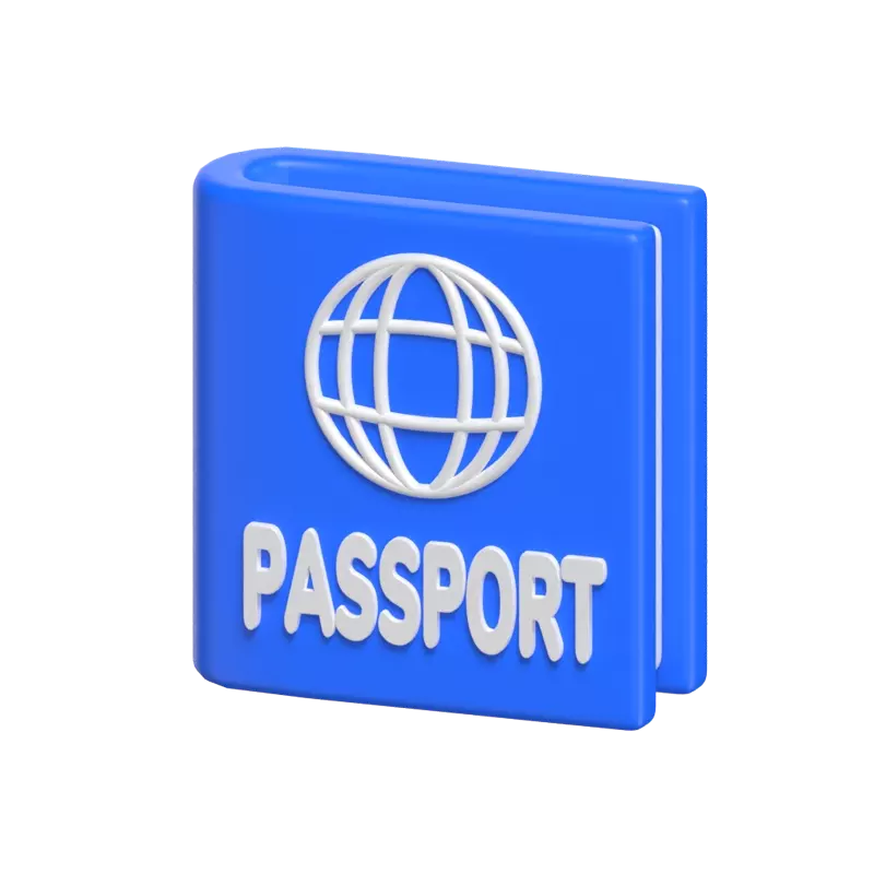 Passport Document 3D Model With Globe Icon On Cover 3D Graphic