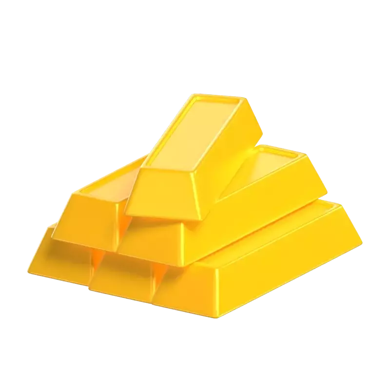 Gold Ingots 3D Graphic