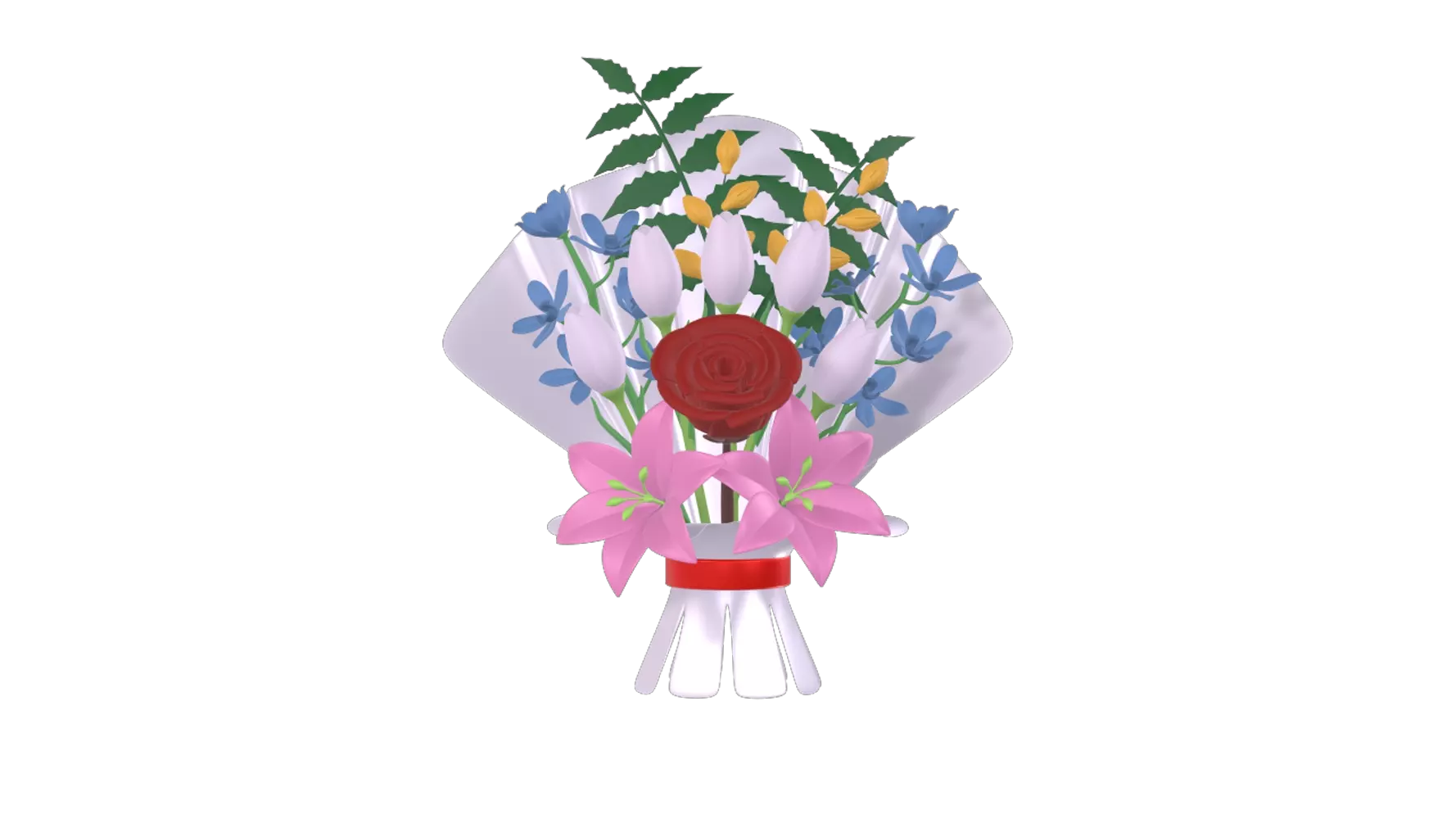 Colorful Bouquet 3D Graphic