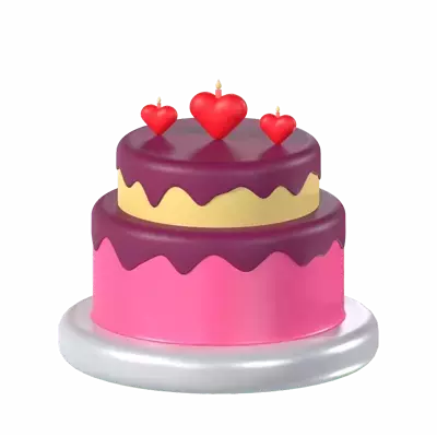 Valentine Cake 3D Graphic