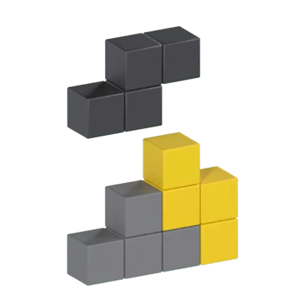 Bloco Tetris 3D Graphic