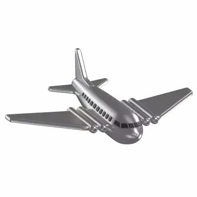 First Commercial Jet Flight 3D Graphic