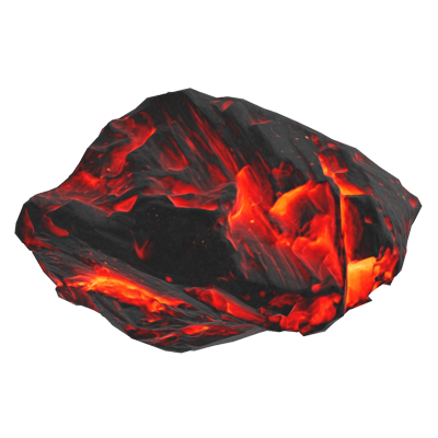Big Volcanic Rock 3D Model With Lava Glowing 3D Graphic